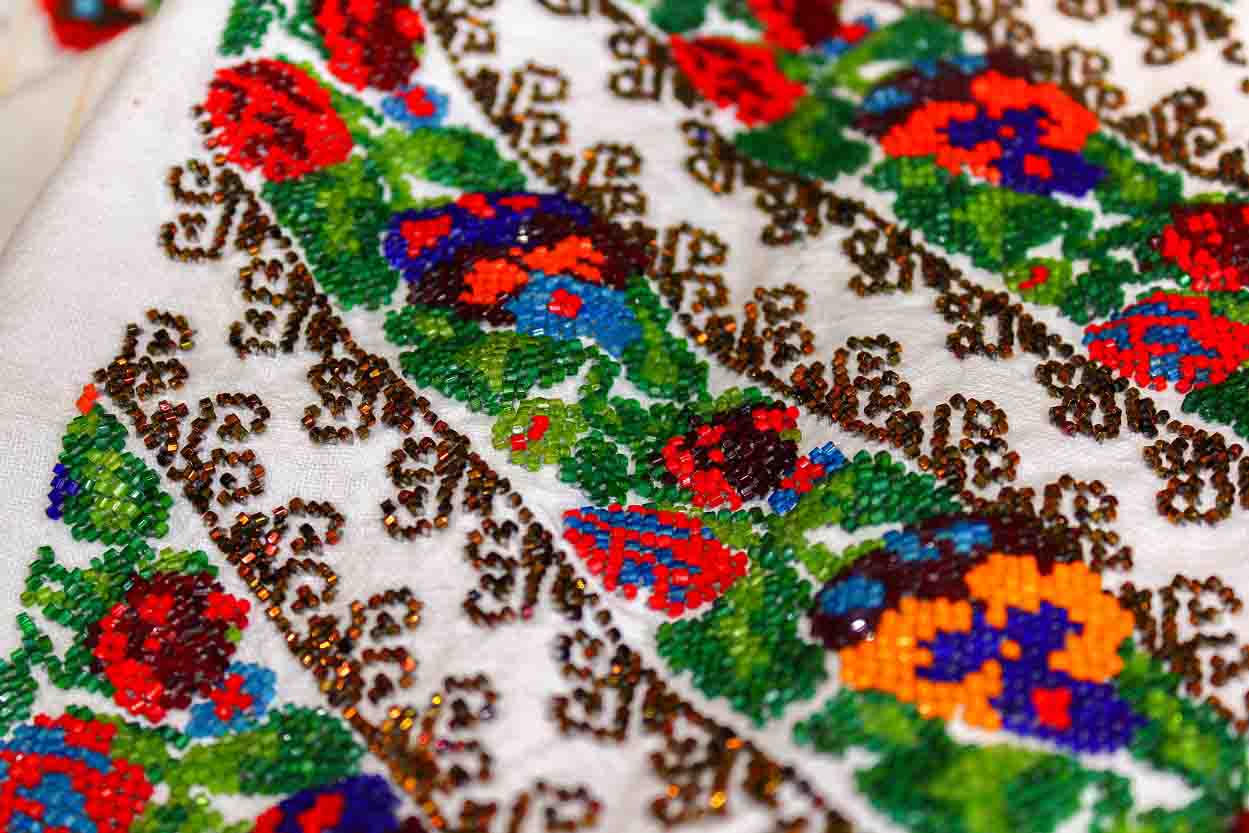 Romanian Peasant Blouses With Beaded Floral Patterns