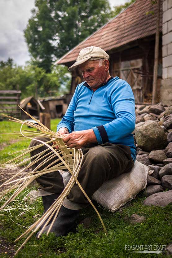 Basket Weaver from Romanian Village of Breb