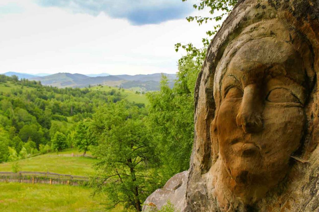 Cliff Carving in Romanian Mountains of Bucovina