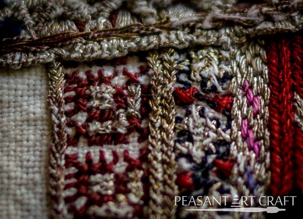 Metallic Thread Work on Romanian Peasant Blouse