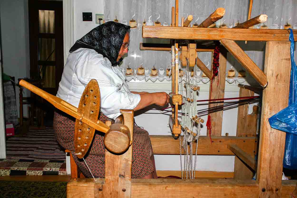Traditional Loom Weaving in Romanian Village of Straja Bucovina