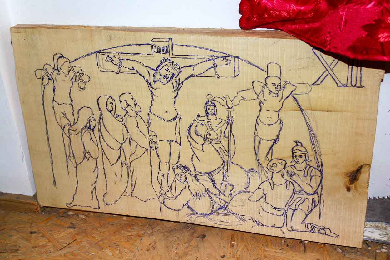 Wood Carving Pierced Relief Sculptures Stations of the Cross