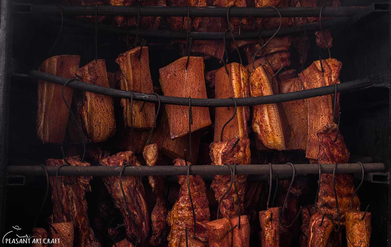 Smoked Meat in Smokehouse