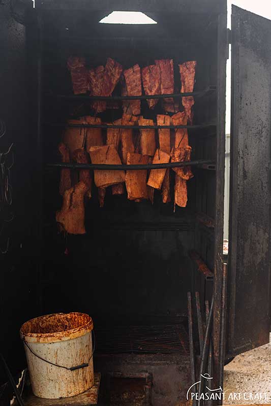 Smoked Meat in Smokehouse