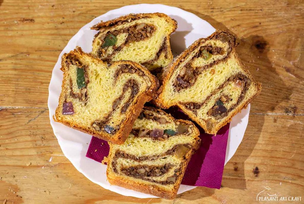 Romanian Traditional Sweet Bread With Walnuts