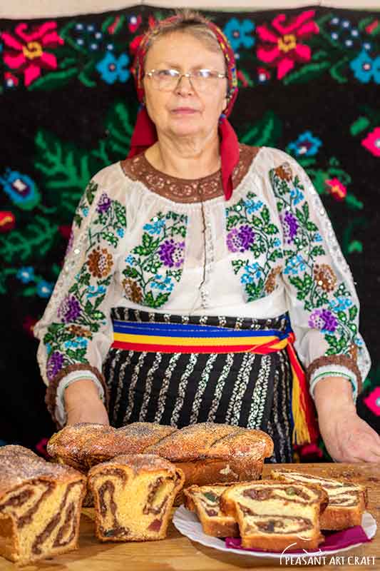 Romanian Traditional Sweet Bread With Walnuts