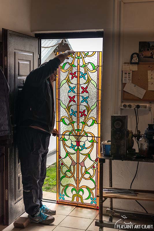 Romanian Glazier Puscalau Vasile Making Stained Glass Windows