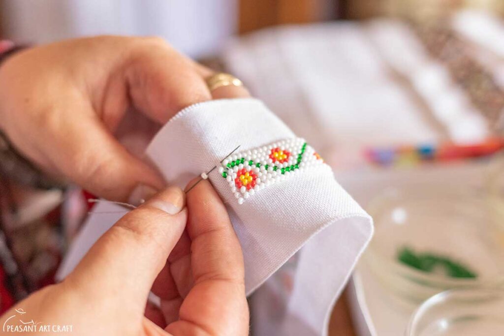 Beaded Embroidery on Romanian Peasant Blouses