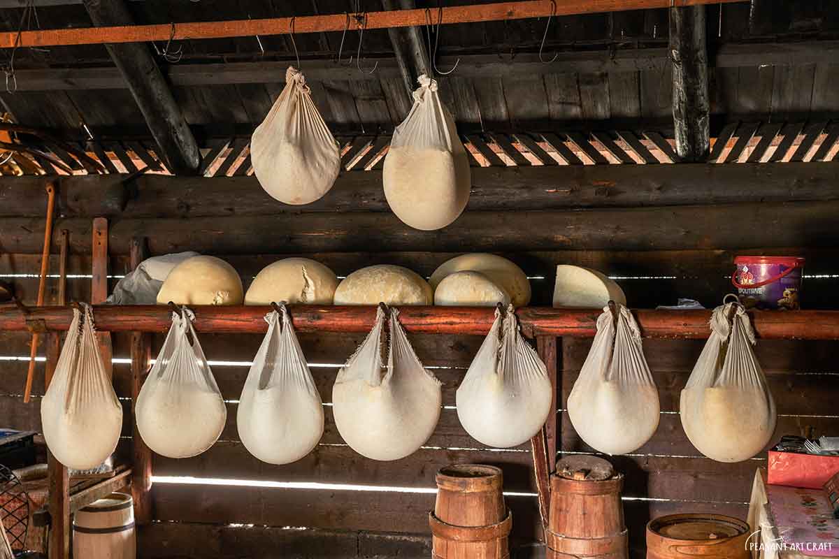 Cheese Hung to Drain in Cheese Hut