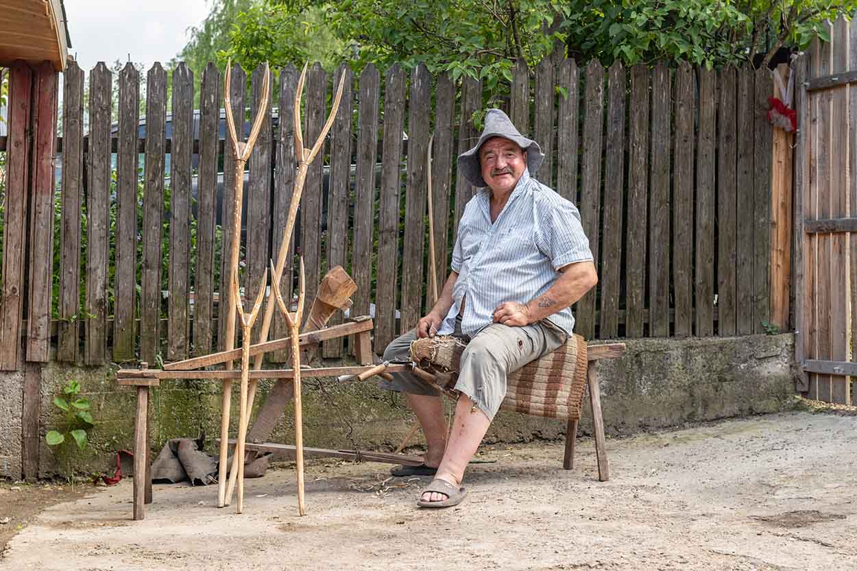 wooden hay fork